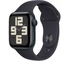 Умные часы Apple Watch SE 2023 44 мм (алюминиевый корпус, полуночный/полуночный, спортивный силиконовый ремешок)