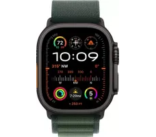 Умные часы Apple Watch Ultra 2 LTE 49 мм (титановый корпус, черный/темно-зеленый, ремешок из полиэстера L)