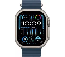 Умные часы Apple Watch Ultra 2 LTE 49 мм (титановый корпус, титановый/синий, ремешок из эластомера)