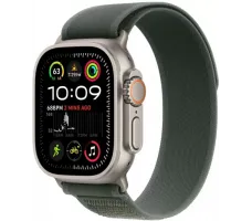 Умные часы Apple Watch Ultra 2 LTE 49 мм (титановый корпус, титановый/зеленый, нейлоновый ремешок M/L)