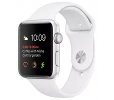 Умные часы Apple Watch 42mm Silver with White Sport Band (MNNL2)