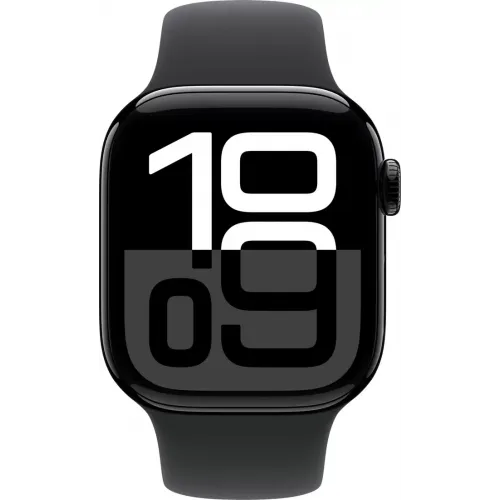 Умные часы Apple Watch Series 10 42 мм (алюминиевый корпус, черный/черный, спортивный силиконовый S/M) MWWE3