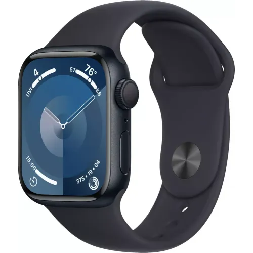 Умные часы Apple Watch Series 9 41 мм (алюминиевый корпус, полуночный/полуночный, спортивный силиконовый ремешок)