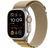 Умные часы Apple Watch Ultra 2 LTE 49 мм (титановый корпус, титановый/бежевый, ремешок из полиэстера S)