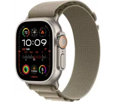 Умные часы Apple Watch Ultra 2 LTE 49 мм (титановый корпус, титановый/оливковый, текстильный ремешок размера M)