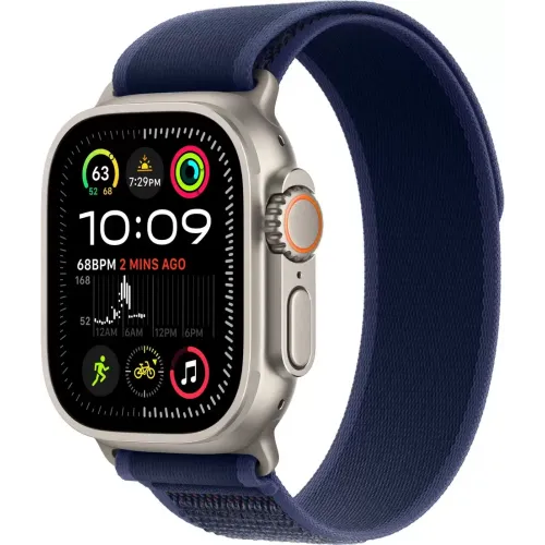 Умные часы Apple Watch Ultra 2 LTE 49 мм (титановый корпус, титановый/синий, нейлоновый ремешок S/M)