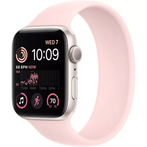 Умные часы Apple Watch SE 2 LTE 44 мм (алюминиевый корпус, звездный свет/розовый мел, силиконовый ремешок)