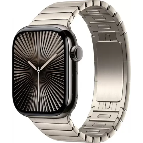 Умные часы Apple Watch Series 10 42 мм (титановый корпус, сланец/натуральный, стальной ремешок)