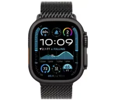 Умные часы Apple Watch Ultra 2 LTE 49 мм (титановый корпус, черный/черный, ремешок миланская петля размера M)