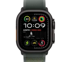 Умные часы Apple Watch Ultra 2 LTE 49 мм (титановый корпус, черный/зеленый, нейлоновый ремешок S/M)