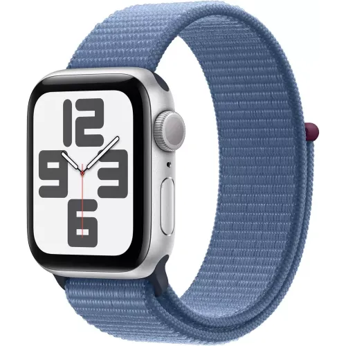 Умные часы Apple Watch SE 2 40 мм (алюминиевый корпус, серебристый/синий шторм, нейлоновый ремешок)