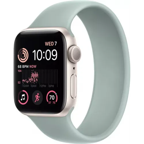 Умные часы Apple Watch SE 2 40 мм (алюминиевый корпус, звездный свет/суккулент, силиконовый ремешок)