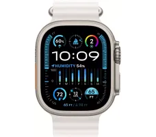Умные часы Apple Watch Ultra 2 LTE 49 мм (титановый корпус, титановый/белый, ремешок из эластомера)