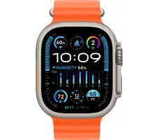 Умные часы Apple Watch Ultra 2 LTE 49 мм (титановый корпус, титановый/оранжевый, ремешок из эластомера)