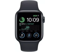 Умные часы Apple Watch SE 2 40 мм (алюминиевый корпус, полуночный/полуночный, спортивный силиконовый ремешок M/L)