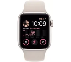 Умные часы Apple Watch SE 2 44 мм (алюминиевый корпус, звездный свет/звездный свет, спортивный силиконовый ремешок S/M)