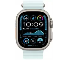 Умные часы Apple Watch Ultra 2 LTE 49 мм (титановый корпус, титановый/светло-голубой, ремешок из эластомера)