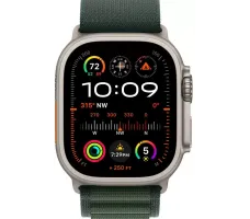 Умные часы Apple Watch Ultra 2 LTE 49 мм (титановый корпус, титановый/темно-зеленый, ремешок из полиэстера S)