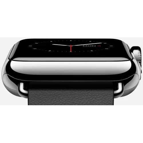 Умные часы Apple Watch 42mm Stainless Steel with Black Classic Buckle (MJ3X2)