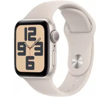 Умные часы Apple Watch SE 2023 44 мм (алюминиевый корпус, звездный свет/звездный свет, спортивный силиконовый ремешок)