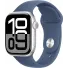 Умные часы Apple Watch Series 10 42 мм (алюминиевый корпус, серебристый/«синий деним», спортивный силиконовый ремешок S/M) MWWA3