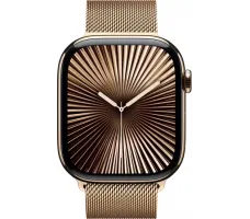 Умные часы Apple Watch Series 10 LTE 42 мм (титановый корпус, золотистый/золотистый, миланская петля)