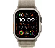 Умные часы Apple Watch Ultra 2 LTE 49 мм (титановый корпус, титановый/оливковый, текстильный ремешок размера L)