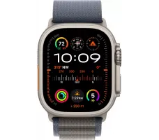 Умные часы Apple Watch Ultra 2 LTE 49 мм (титановый корпус, титановый/синий, текстильный ремешок размера L)