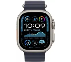 Умные часы Apple Watch Ultra 2 LTE 49 мм (титановый корпус, титановый/темно-синий, ремешок из эластомера)
