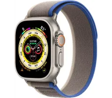 Умные часы Apple Watch Ultra LTE 49 мм (титановый корпус, титановый/сине-серый, нейлоновый ремешок размера M/L)