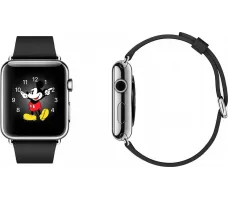 Умные часы Apple Watch 38mm Stainless Steel with Black Classic Buckle (MJ312)