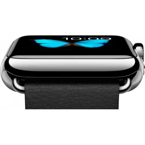 Умные часы Apple Watch 38mm Stainless Steel with Black Classic Buckle (MJ312)