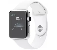Умные часы Apple Watch 42mm Stainless Steel with White Sport Band (MJ3V2)