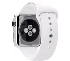 Умные часы Apple Watch 42mm Stainless Steel with White Sport Band (MJ3V2)