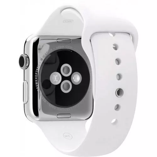 Умные часы Apple Watch 42mm Stainless Steel with White Sport Band (MJ3V2)