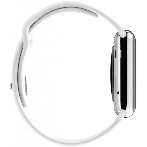Умные часы Apple Watch 42mm Stainless Steel with White Sport Band (MJ3V2)
