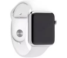 Умные часы Apple Watch 42mm Stainless Steel with White Sport Band (MJ3V2)