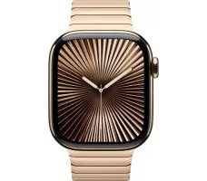 Умные часы Apple Watch Series 10 LTE 42 мм (титановый корпус, золотистый/золотистый, стальной ремешок)