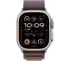 Умные часы Apple Watch Ultra 2 LTE 49 мм (титановый корпус, титановый/индиго, текстильный ремешок размера M)