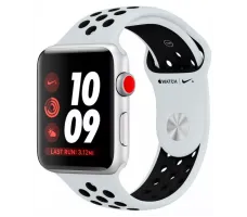Умные часы Apple Watch Nike+ LTE 42mm Silver Aluminium Case with Pure Platinum/Black Nike Sport Band (MQLC2)