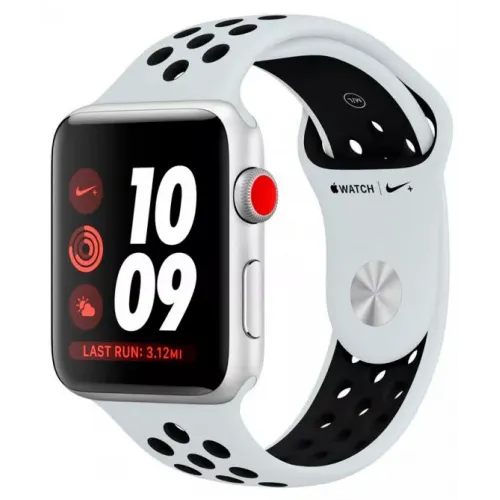 Умные часы Apple Watch Nike+ LTE 42mm Silver Aluminium Case with Pure Platinum/Black Nike Sport Band (MQLC2)