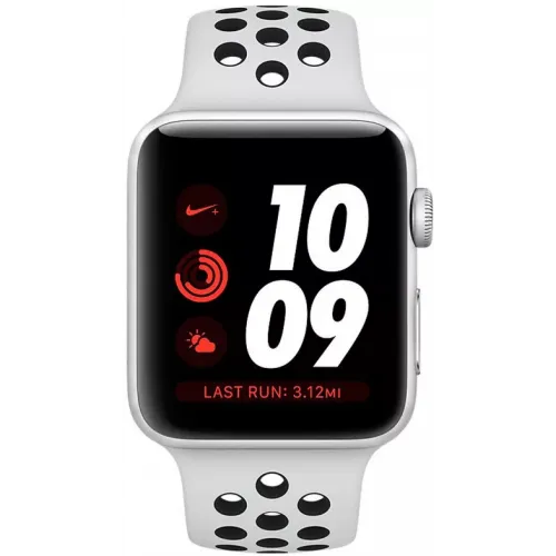 Умные часы Apple Watch Nike+ LTE 42mm Silver Aluminium Case with Pure Platinum/Black Nike Sport Band (MQLC2)