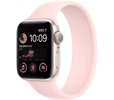 Умные часы Apple Watch SE 2 40 мм (алюминиевый корпус, звездный свет/розовый мел, силиконовый ремешок)