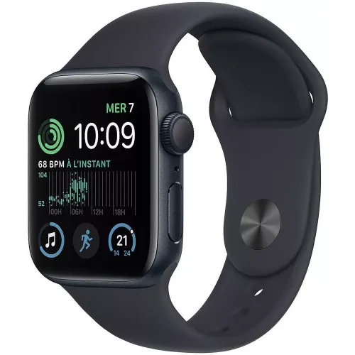 Умные часы Apple Watch SE 2 44 мм (алюминиевый корпус, полуночный/полуночный, спортивный силиконовый ремешок M/L)