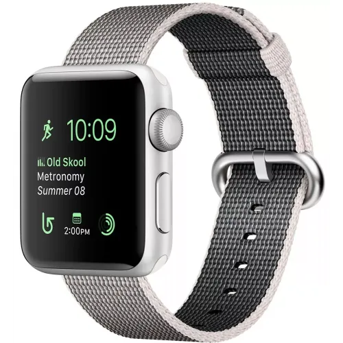Умные часы Apple Watch Series 2 42mm Silver with Pearl Woven Nylon (MNPK2)