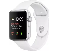 Умные часы Apple Watch Series 2 42mm Silver with White Sport Band (MNPJ2)
