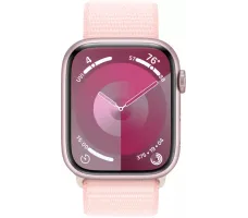 Умные часы Apple Watch Series 9 45 мм (алюминиевый корпус, розовый/розовый, спортивный нейлоновый ремешок)