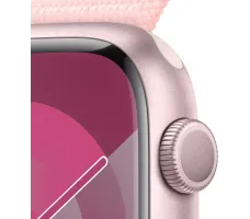 Умные часы Apple Watch Series 9 45 мм (алюминиевый корпус, розовый/розовый, спортивный нейлоновый ремешок)