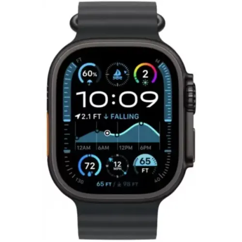 Умные часы Apple Watch Ultra 2 LTE 49 мм (титановый корпус, черный/черный, ремешок из эластомера)