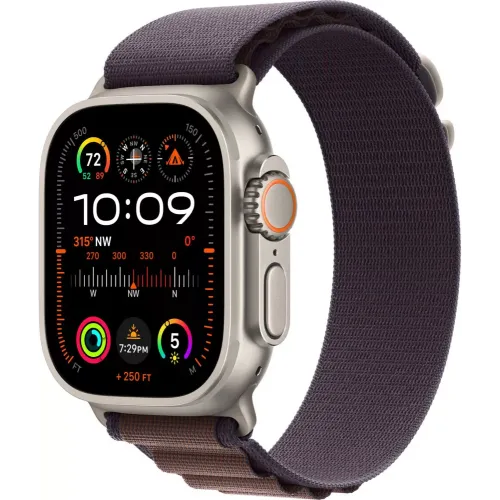 Умные часы Apple Watch Ultra 2 LTE 49 мм (титановый корпус, титановый/индиго, текстильный ремешок размера L)